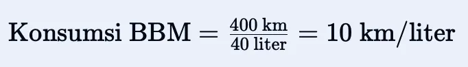 Perhitungan Konsumsi BBM